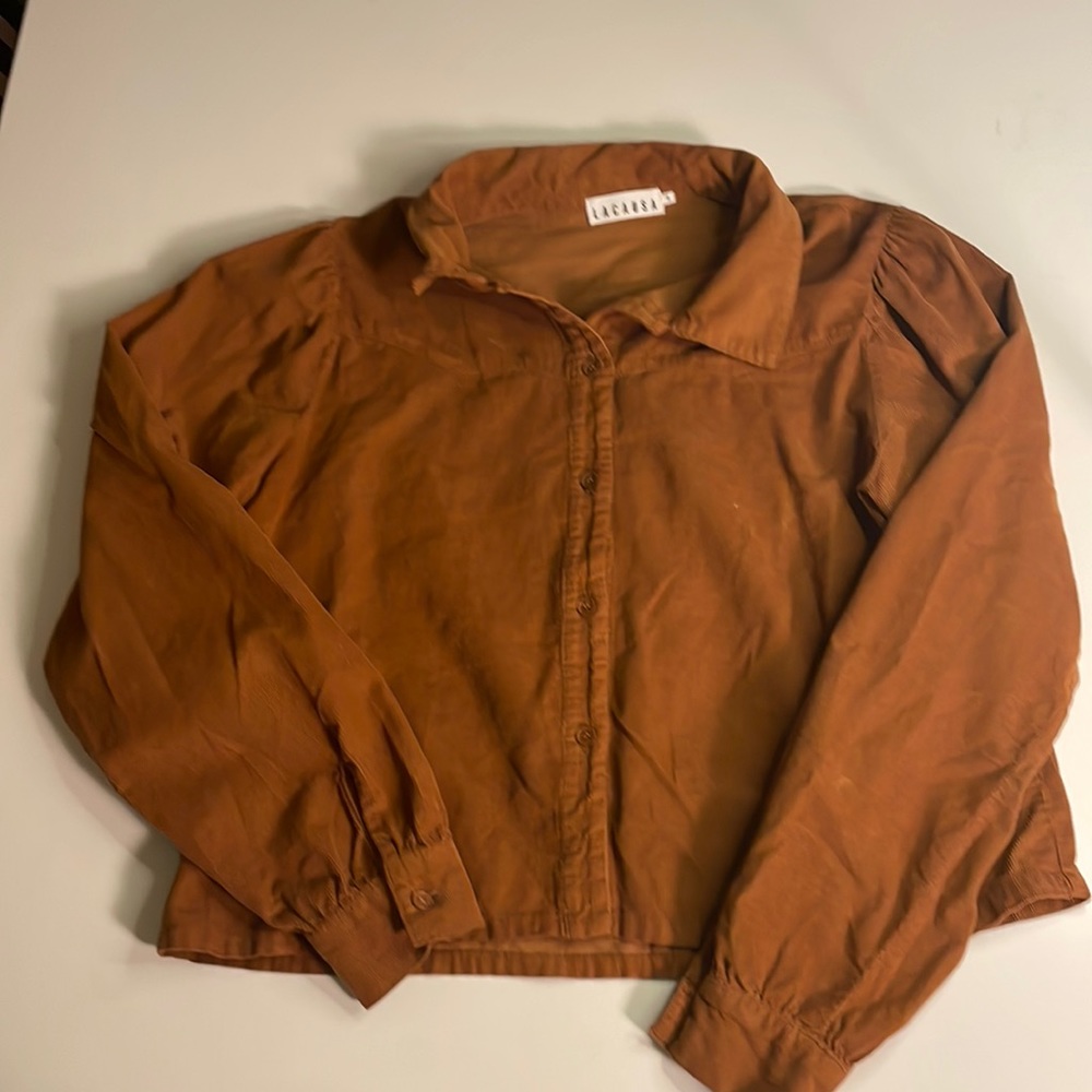 Lacausa Corduroy Cropped Blouse - Small